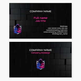 Business card template. Gamer. Computer gaming club. Esports.