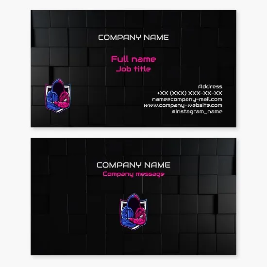 Business card template. Gamer. Computer gaming club. Esports.