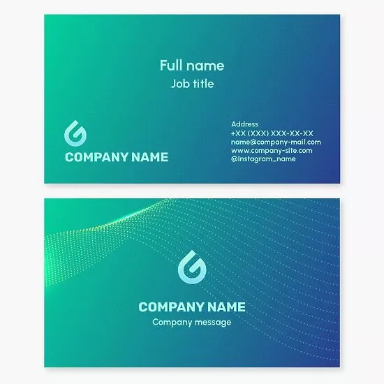 Green & Blue Business Card Template with Dot Design