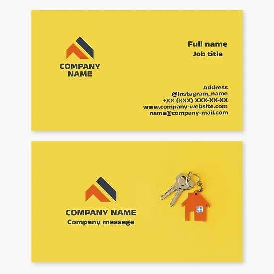 Real estate agent business card template. Home sales and rentals.