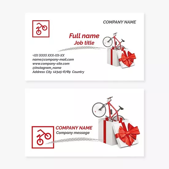 Bike in a box business card