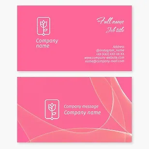 Flower Logo | Pink Business Card Template