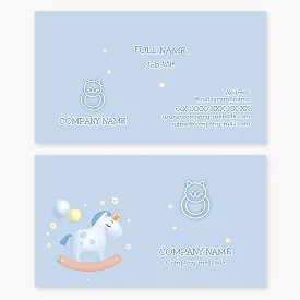Business card template. Children's toys store. Products for babies.