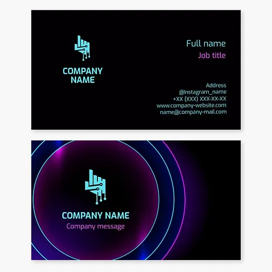 Business card template. Robotics.