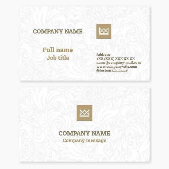Business card template. Abstraction. Crown.