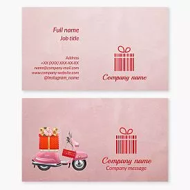 Business card template Gift packaging and delivery