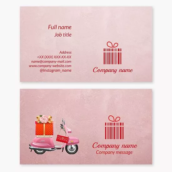 Business card template Gift packaging and delivery