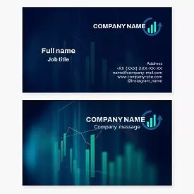 Business card template. Stock exchange, commodity broker.