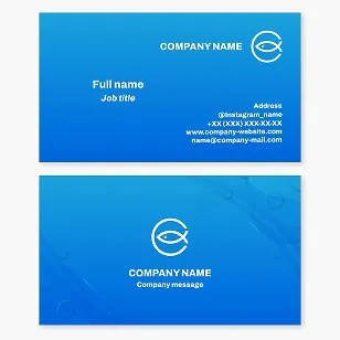 Fish Logo Business Card Template. Fishing and Wholesale. Letter C.