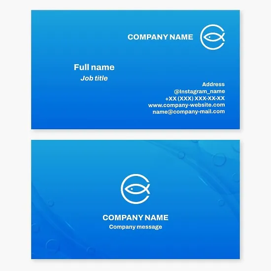 Fish Logo Business Card Template. Fishing and Wholesale. Letter C.