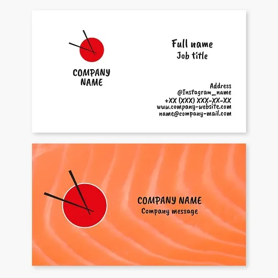 Sushi business card template