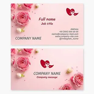 Business card template. Headwear shop.