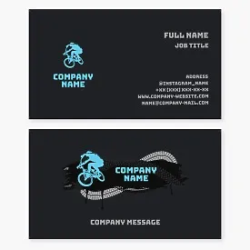 BMX rider business card template. Extreme bicycle motocross.