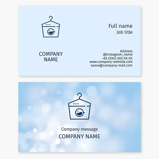 Business card template Washing machine and drying clothes