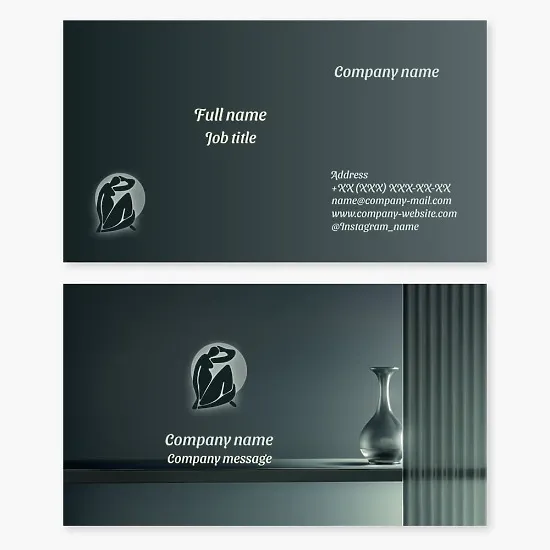 Fairytale-style business card template. Art gallery. Art. Exhibition center. Paintings, applied arts, and sculptures.