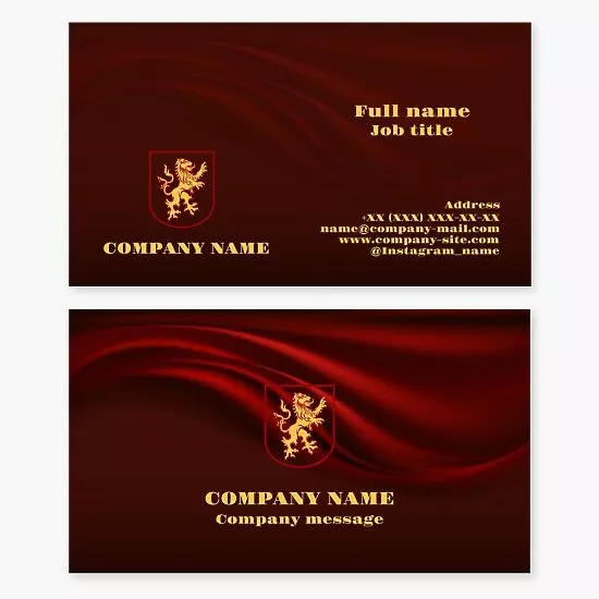 Royal Lion Heraldry Business Card Template