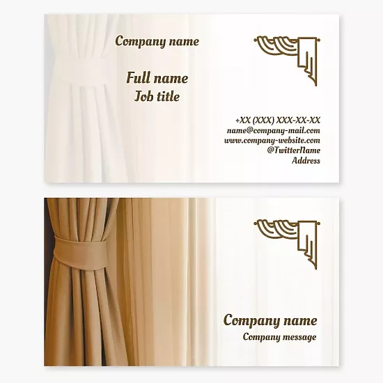 Business card template Curtains, tulle, Curtain Panel