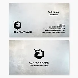 Business card template with moose logo. Forestry. Hunting grounds.