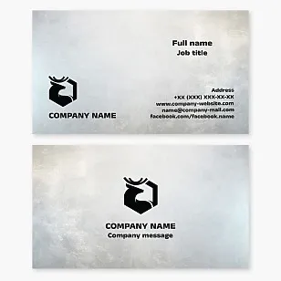 Business card template with moose logo. Forestry. Hunting grounds.
