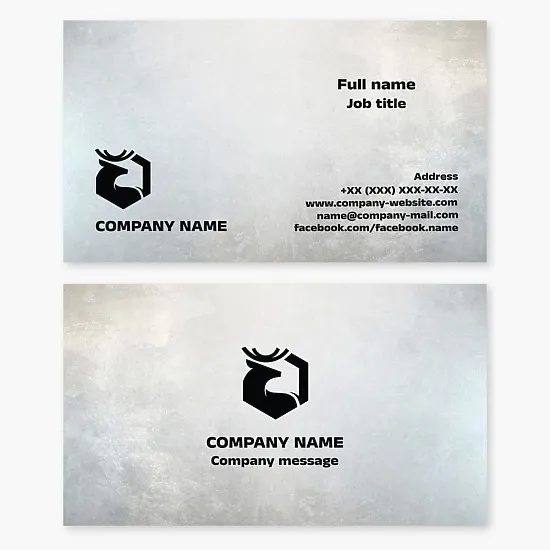 Business card template with moose logo. Forestry. Hunting grounds.