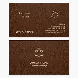 Business card template. Production and repair of genuine leather products.