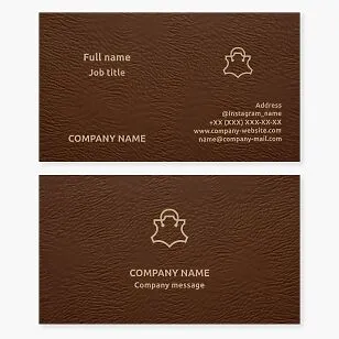 Business card template. Production and repair of genuine leather products.