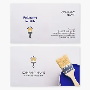 Business card template. Color studio. Painting works.