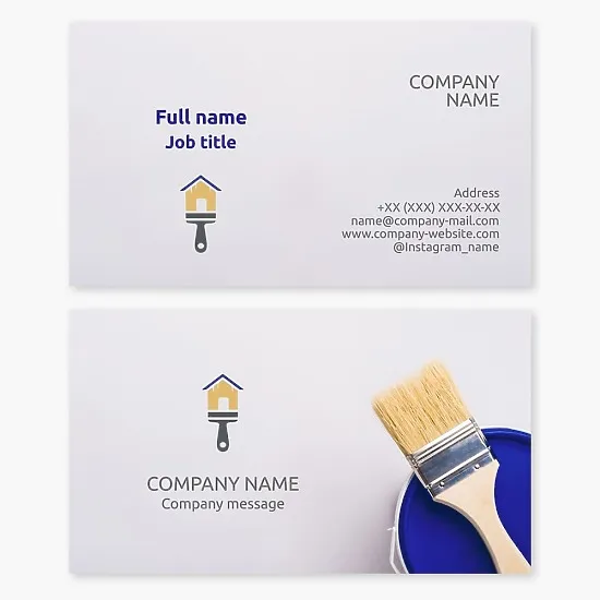 Business card template. Color studio. Painting works.