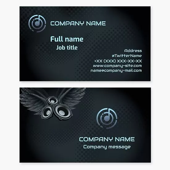 Music Speaker Audio Business Card Template