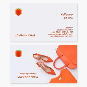 Fashion boutique business card template. Women's clothing and footwear store.