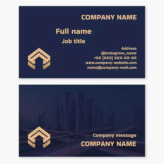 Real estate and construction. Business card template