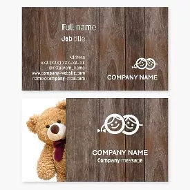 Business card template Children's world, game library, toys