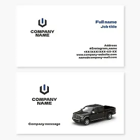 Car business card template. Start button.