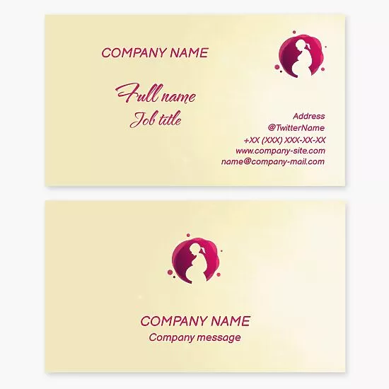 Woman Pregnancy Logo Business Card Template