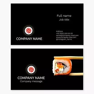 Sushi Restaurant Business Card Template