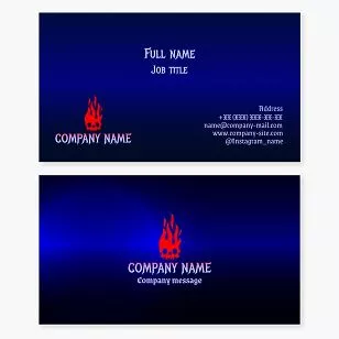 Flaming Skull Business Card Template