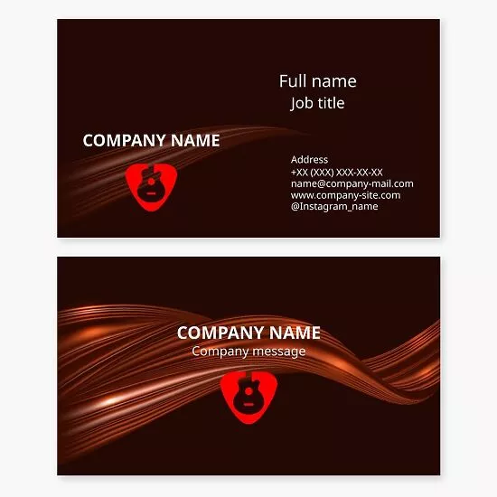 Guitar Pick Logo Business Card Template