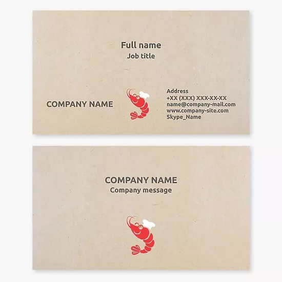 Business card template Restaurant business