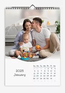 Modern white calendar with photo templates