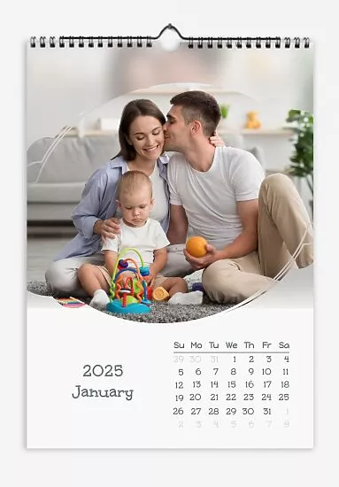 Modern white calendar with photo templates