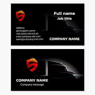 Semi Truck Business Card Template