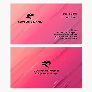 Viper Snake Head Logo | Pink Abstract Business Card Template