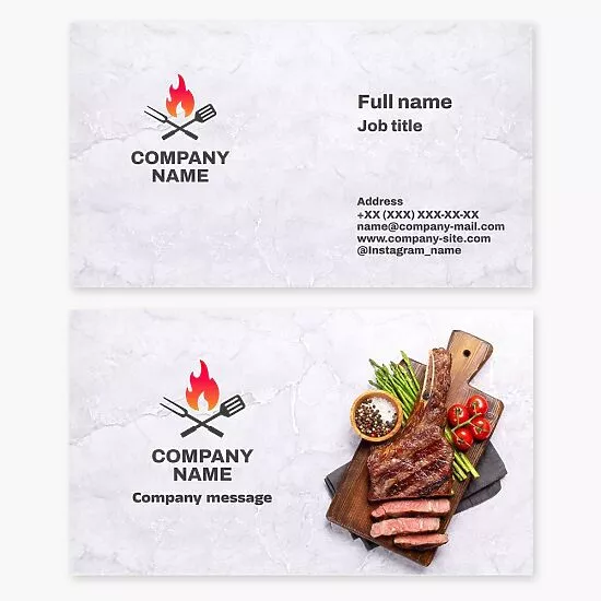 Grill Barbeque Logo Business Card Template 