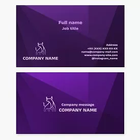 Abstract Purple Bull Business Card Template