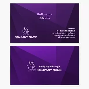 Abstract Purple Bull Business Card Template