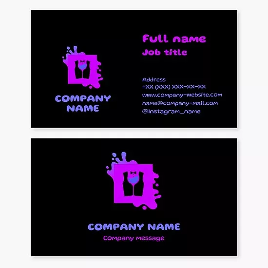 Business card template Bar, bartender, alcohol