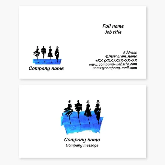 Business card template. Models, fashion and style.