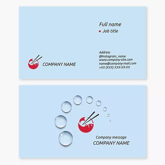 Business Card Template For Restaurant Businesses