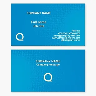 Business card template. Call center. Consulting services. Letter Q.