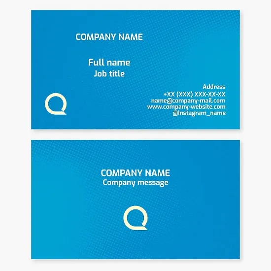 Business card template. Call center. Consulting services. Letter Q.